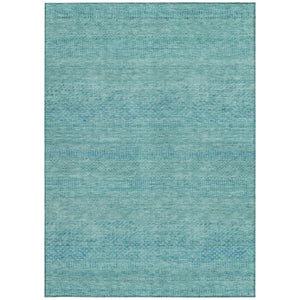 HomeRoots 5' Aqua and Teal Striped Indoor Outdoor Area Rug - Durable, Washable, Versatile for Any Space 9' X 12' 615648