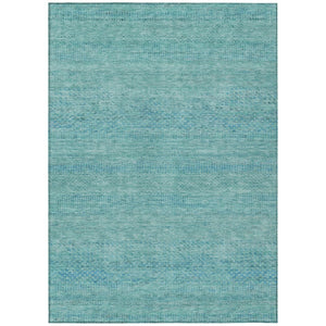 HomeRoots 5' Aqua and Teal Striped Indoor Outdoor Area Rug - Durable, Washable, Versatile for Any Space 10' X 14' 615649