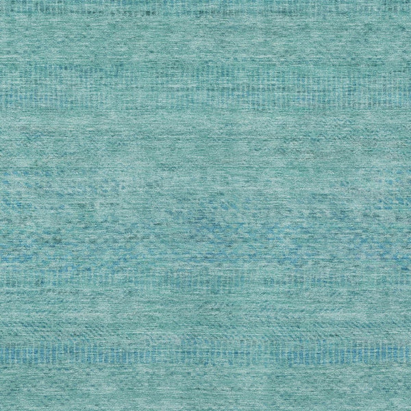 HomeRoots 5' Aqua and Teal Striped Indoor Outdoor Area Rug - Durable, Washable, Versatile for Any Space 10' X 14' 615649