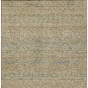 HomeRoots 5' Modern Beige and Taupe Striped Washable Area Rug for Indoor and Outdoor Spaces, Durable Design 5' X 8' 615651