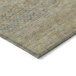 HomeRoots 5' Modern Beige and Taupe Striped Washable Area Rug for Indoor and Outdoor Spaces, Durable Design 9' X 12' 615654