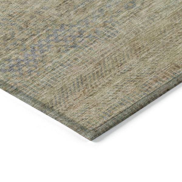 HomeRoots 5' Modern Beige and Taupe Striped Washable Area Rug for Indoor and Outdoor Spaces, Durable Design 9' X 12' 615654