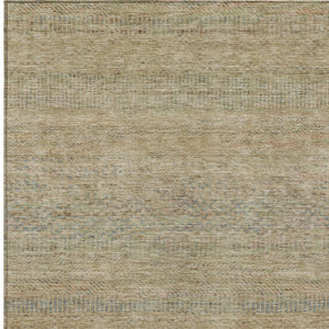 HomeRoots 5' Modern Beige and Taupe Striped Washable Area Rug for Indoor and Outdoor Spaces, Durable Design 10' X 14' 615655