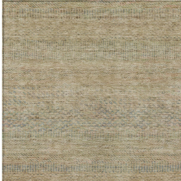 HomeRoots 5' Modern Beige and Taupe Striped Washable Area Rug for Indoor and Outdoor Spaces, Durable Design 10' X 14' 615655