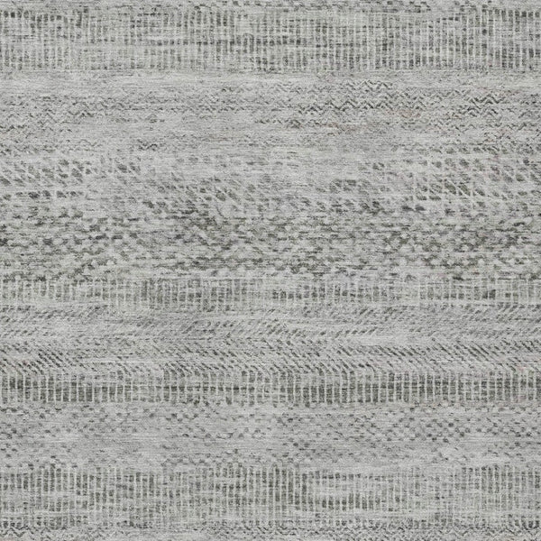 HomeRoots 5' Stylish Gray and Charcoal Striped Washable Area Rug for Indoor and Outdoor High-Traffic Areas 8' X 10' 615665