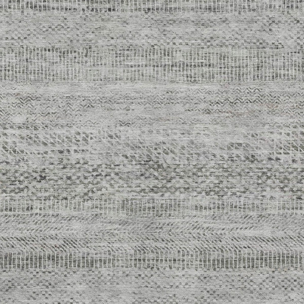 HomeRoots 5' Stylish Gray and Charcoal Striped Washable Area Rug for Indoor and Outdoor High-Traffic Areas 10' X 14' 615667