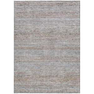HomeRoots 5' Linen and Gray Striped Area Rug - Stylish, Washable, Durable for Indoor and Outdoor Spaces 5' X 8' 615669