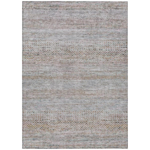 HomeRoots 5' Linen and Gray Striped Area Rug - Stylish, Washable, Durable for Indoor and Outdoor Spaces 5' X 8' 615669