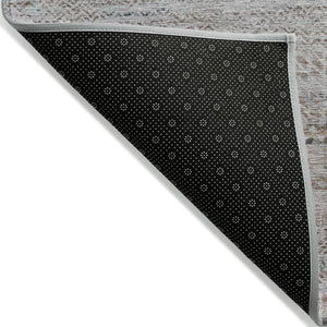 HomeRoots 5' Linen and Gray Striped Area Rug - Stylish, Washable, Durable for Indoor and Outdoor Spaces 8' X 10' 615671