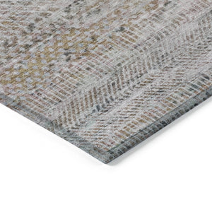 HomeRoots 5' Linen and Gray Striped Area Rug - Stylish, Washable, Durable for Indoor and Outdoor Spaces 8' X 10' 615671