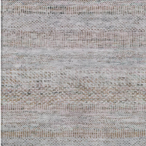 HomeRoots 5' Linen and Gray Striped Area Rug - Stylish, Washable, Durable for Indoor and Outdoor Spaces 8' X 10' 615671