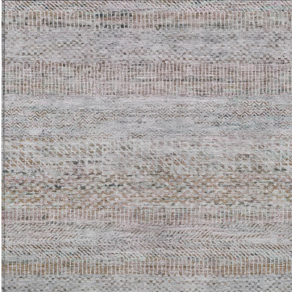 HomeRoots 5' Linen and Gray Striped Area Rug - Stylish, Washable, Durable for Indoor and Outdoor Spaces 8' X 10' 615671