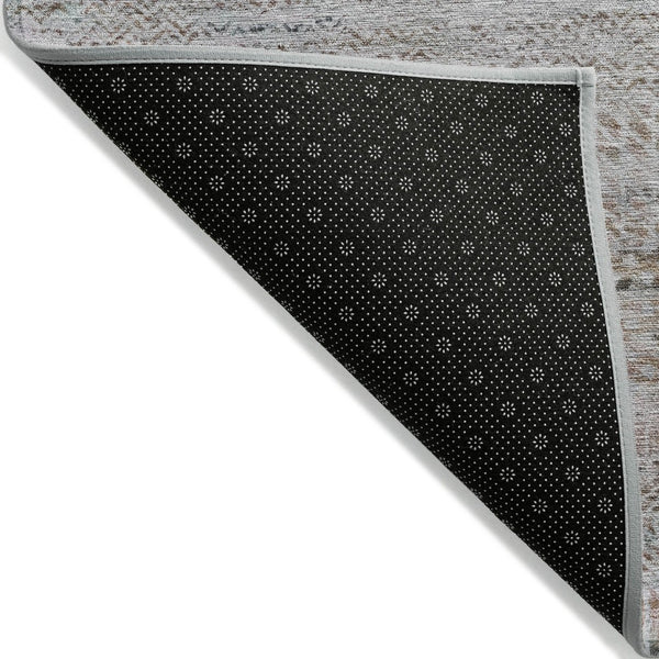 HomeRoots 5' Linen and Gray Striped Area Rug - Stylish, Washable, Durable for Indoor and Outdoor Spaces 9' X 12' 615672