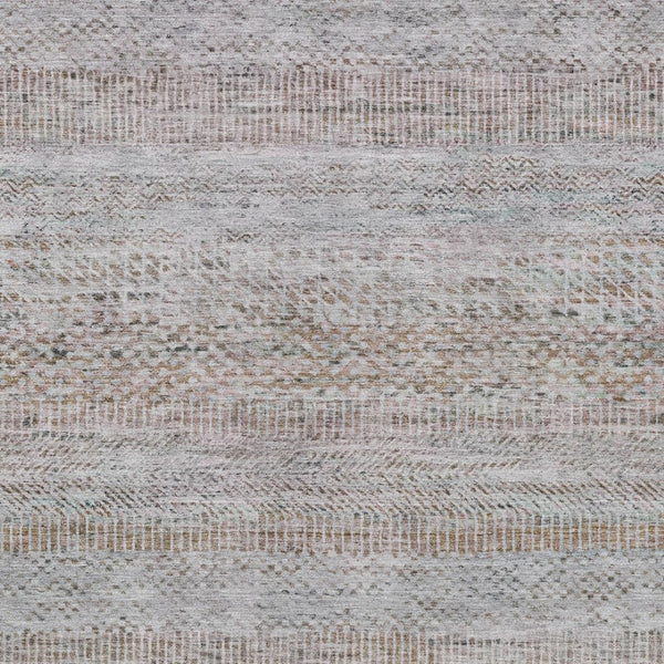 HomeRoots 5' Linen and Gray Striped Area Rug - Stylish, Washable, Durable for Indoor and Outdoor Spaces 10' X 14' 615673