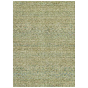 HomeRoots 5' Striped Wheat and Sage Indoor Outdoor Area Rug - Durable, Washable, Perfect for High-Traffic Spaces 5' X 8' 615675