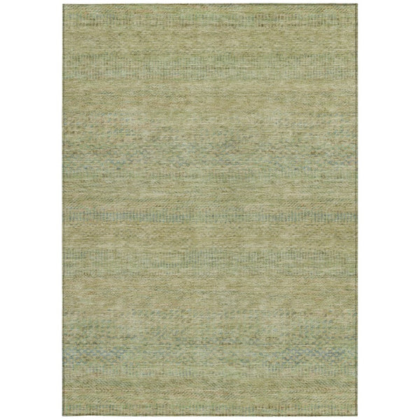 HomeRoots 5' Striped Wheat and Sage Indoor Outdoor Area Rug - Durable, Washable, Perfect for High-Traffic Spaces 5' X 8' 615675