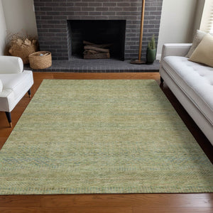 HomeRoots 5' Striped Wheat and Sage Indoor Outdoor Area Rug - Durable, Washable, Perfect for High-Traffic Spaces 8' X 10' 615677
