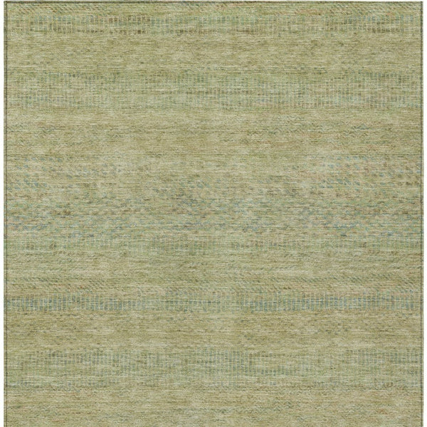 HomeRoots 9' X 12' Wheat and Sage Striped Area Rug - Durable, Washable, Versatile for Indoor and Outdoor Spaces! 615678