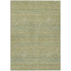 HomeRoots 9' X 12' Wheat and Sage Striped Area Rug - Durable, Washable, Versatile for Indoor and Outdoor Spaces! 615678