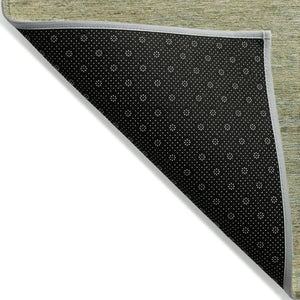 HomeRoots 9' X 12' Wheat and Sage Striped Area Rug - Durable, Washable, Versatile for Indoor and Outdoor Spaces! 615678