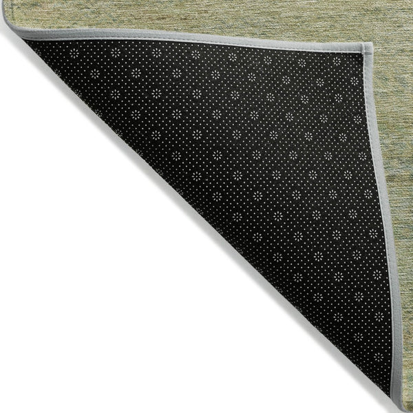 HomeRoots 9' X 12' Wheat and Sage Striped Area Rug - Durable, Washable, Versatile for Indoor and Outdoor Spaces! 615678