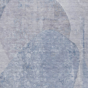HomeRoots 5' Abstract Area Rug in Sky Blue and Denim Blue - Durable, Washable, Modern Design for Indoor/Outdoor Use 5' X 8' 615711