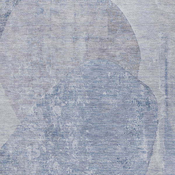 HomeRoots 5' Abstract Area Rug in Sky Blue and Denim Blue - Durable, Washable, Modern Design for Indoor/Outdoor Use 5' X 8' 615711