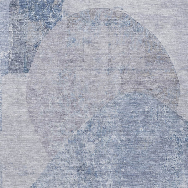 HomeRoots 5' Abstract Area Rug in Sky Blue and Denim Blue - Durable, Washable, Modern Design for Indoor/Outdoor Use 9' X 12' 615714