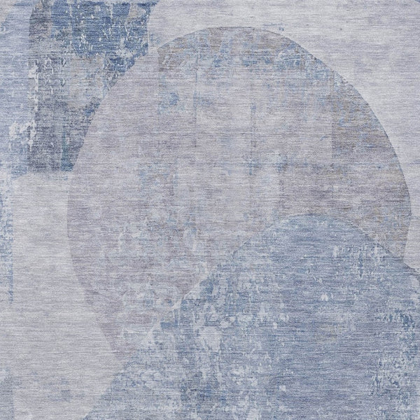 HomeRoots 5' Abstract Area Rug in Sky Blue and Denim Blue - Durable, Washable, Modern Design for Indoor/Outdoor Use 10' X 14' 615715