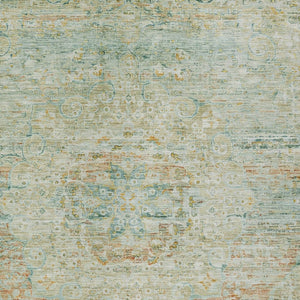 HomeRoots 5' Elegant Sage and Copper Medallion Indoor-Outdoor Area Rug, Washable, Durable, Easy Care Solution 5' X 8' 615735