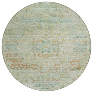 HomeRoots 5' Elegant Sage and Copper Medallion Indoor-Outdoor Area Rug, Washable, Durable, Easy Care Solution 8' Round 615736