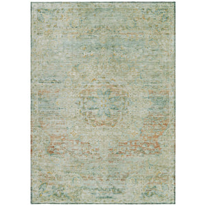 HomeRoots 5' Elegant Sage and Copper Medallion Indoor-Outdoor Area Rug, Washable, Durable, Easy Care Solution 8' X 10' 615737