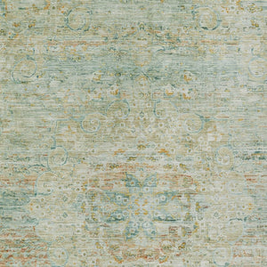 HomeRoots 5' Elegant Sage and Copper Medallion Indoor-Outdoor Area Rug, Washable, Durable, Easy Care Solution 9' X 12' 615738
