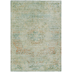 HomeRoots 5' Elegant Sage and Copper Medallion Indoor-Outdoor Area Rug, Washable, Durable, Easy Care Solution 10' X 14' 615739