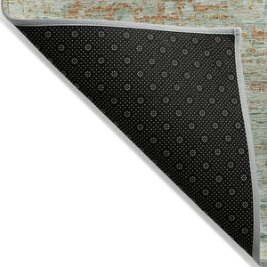HomeRoots 5' Elegant Sage and Copper Medallion Indoor-Outdoor Area Rug, Washable, Durable, Easy Care Solution 10' X 14' 615739