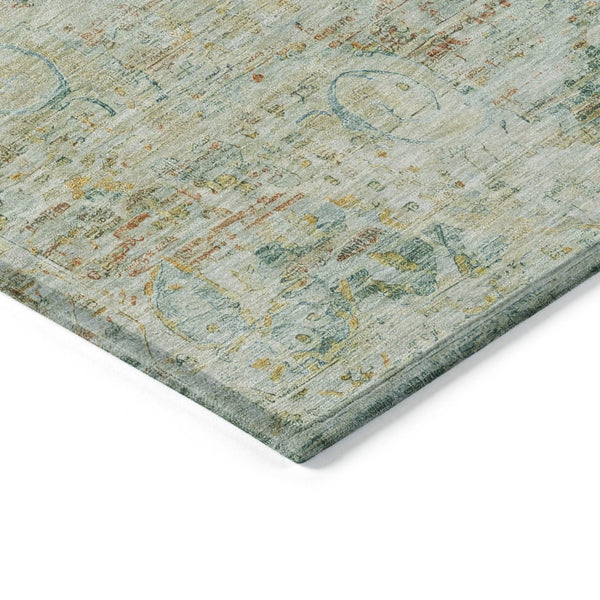 HomeRoots 5' Elegant Sage and Copper Medallion Indoor-Outdoor Area Rug, Washable, Durable, Easy Care Solution 10' X 14' 615739