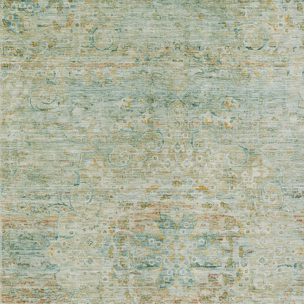 HomeRoots 5' Elegant Sage and Copper Medallion Indoor-Outdoor Area Rug, Washable, Durable, Easy Care Solution 10' X 14' 615739