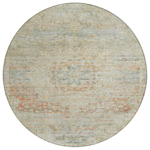 HomeRoots 5' Tan and Beige Medallion Area Rug - Washable, Durable, Stylish for Indoor and Outdoor Spaces 8' Round 615748