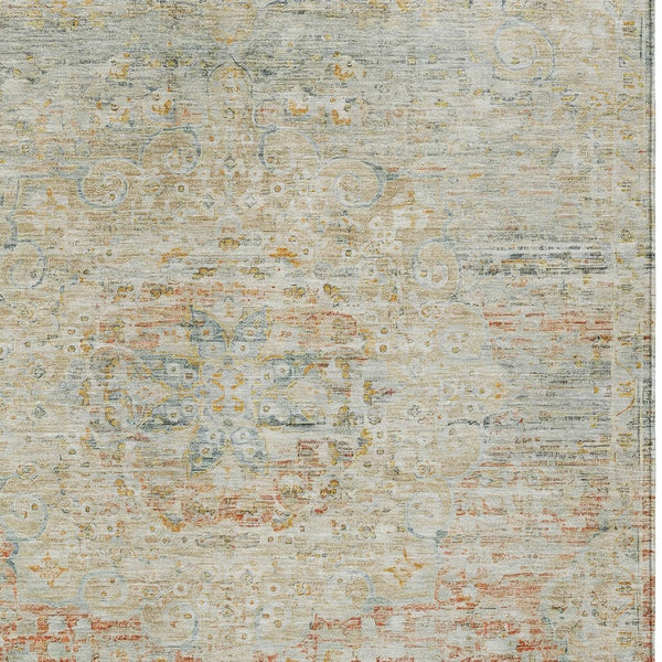 HomeRoots 5' Tan and Beige Medallion Area Rug - Washable, Durable, Stylish for Indoor and Outdoor Spaces 8' X 10' 615749