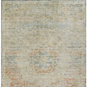 HomeRoots 5' Tan and Beige Medallion Area Rug - Washable, Durable, Stylish for Indoor and Outdoor Spaces 10' X 14' 615751
