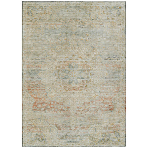 HomeRoots 5' Tan and Beige Medallion Area Rug - Washable, Durable, Stylish for Indoor and Outdoor Spaces 10' X 14' 615751