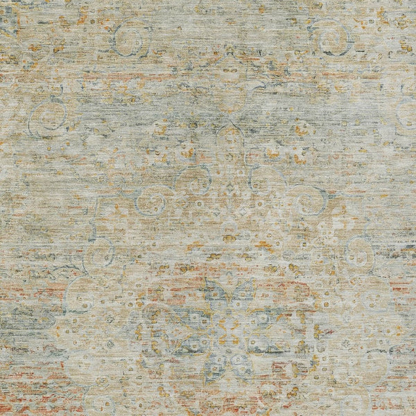 HomeRoots 5' Tan and Beige Medallion Area Rug - Washable, Durable, Stylish for Indoor and Outdoor Spaces 10' X 14' 615751