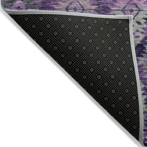 HomeRoots 5' Stylish Aztec Area Rug in Eggplant, Plum, and Lavender - Durable & Washable for Indoor/Outdoor Use 5' X 8' 615777