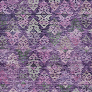 HomeRoots 5' Stylish Aztec Area Rug in Eggplant, Plum, and Lavender - Durable & Washable for Indoor/Outdoor Use 5' X 8' 615777
