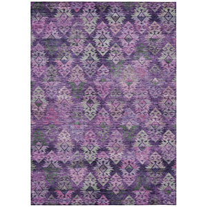 HomeRoots 5' Stylish Aztec Area Rug in Eggplant, Plum, and Lavender - Durable & Washable for Indoor/Outdoor Use 8' X 10' 615779