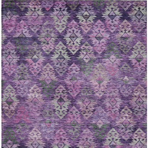 HomeRoots 5' Stylish Aztec Area Rug in Eggplant, Plum, and Lavender - Durable & Washable for Indoor/Outdoor Use 10' X 14' 615781