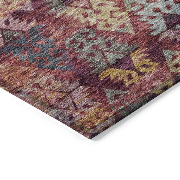 HomeRoots 5' Aztec Indoor Outdoor Area Rug in Rust, Gold, and Blush - Stylish, Durable, and Washable Design 8' X 10' 615791
