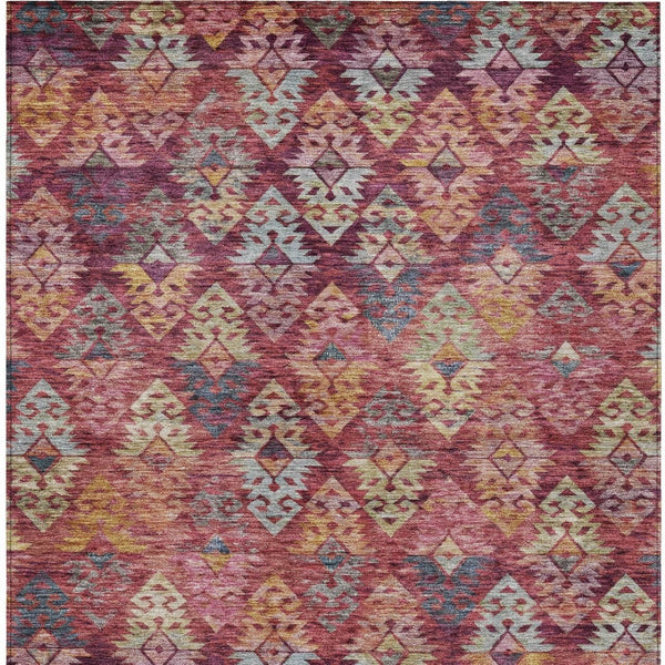 HomeRoots 9' X 12' Aztec Washable Area Rug in Rust, Gold & Blush - Perfect for Indoor/Outdoor Spaces! 615792