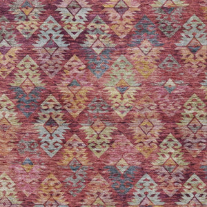 HomeRoots 9' X 12' Aztec Washable Area Rug in Rust, Gold & Blush - Perfect for Indoor/Outdoor Spaces! 615792