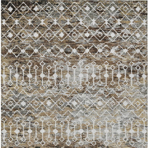 HomeRoots 5' Brown and Beige Argyle Area Rug - Durable, Washable, Versatile Design for Indoor and Outdoor Use 5' X 8' 615795